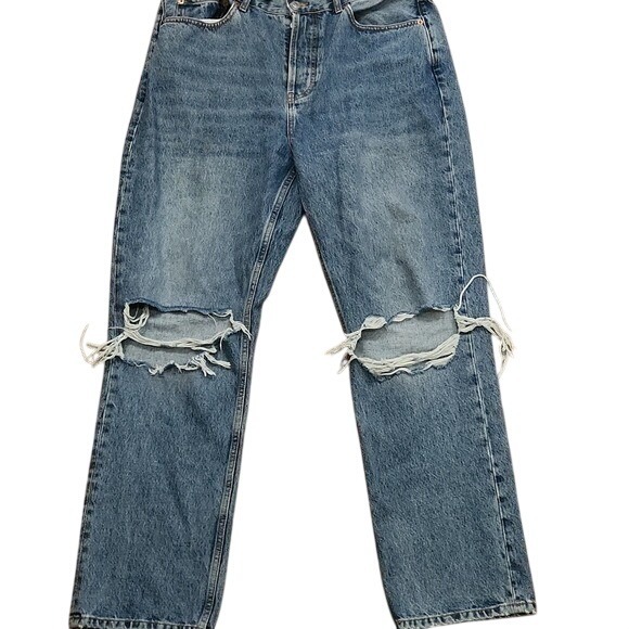 Topshop Other - Topshop Dad Jeans Button Fly 34x32 Distressed Grunge Slouch Relaxed Dirty‎ Work